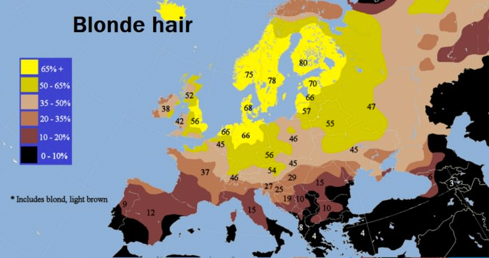 Répartiton blonds europe